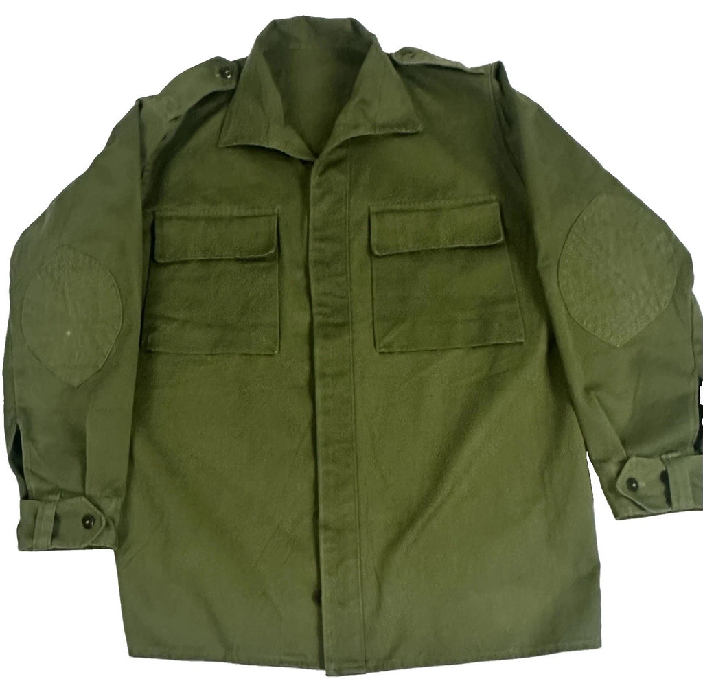 Vintage 1970's Spanish Army Olive Green Field Shirt Jacket