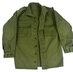 Vintage 1970's Spanish Army Olive Green Field Shirt Jacket