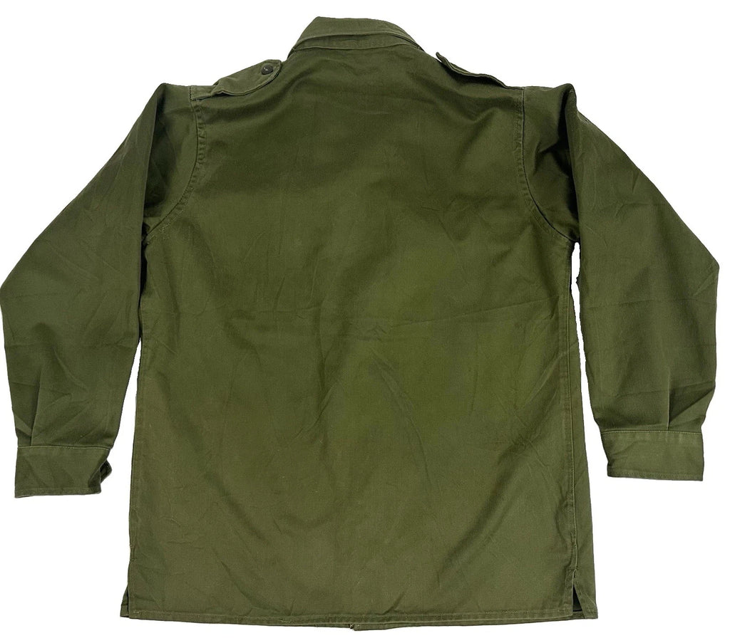 Vintage 1970's Spanish Army Olive Green Field Shirt Jacket