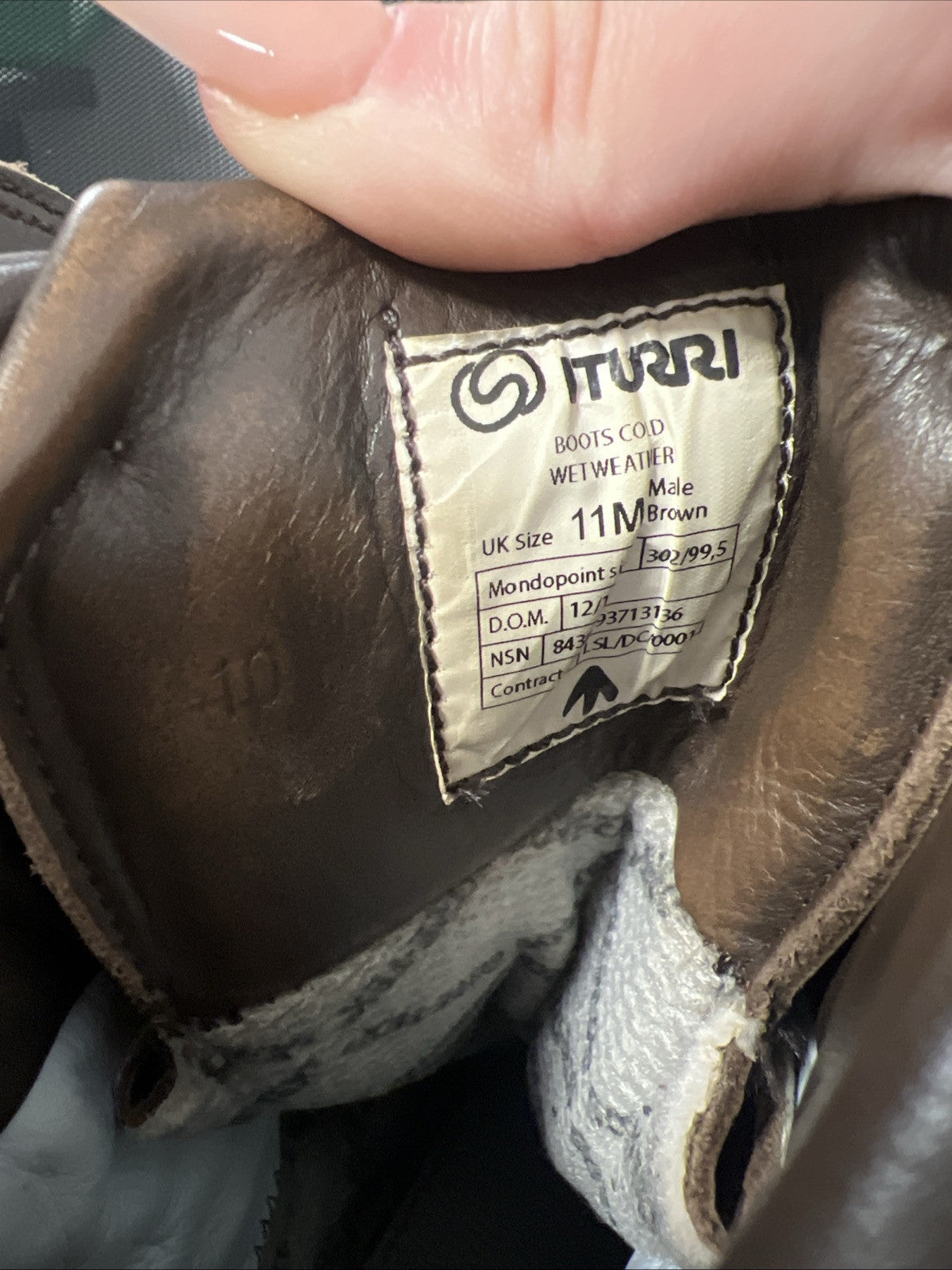 British Army Iturri Brown Leather Goretex Cold Wet Weather Combat Boots - UK 11M