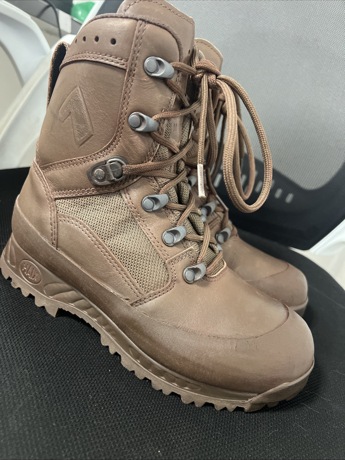 WOMENS HAIX BOOTS - Size: 4 Medium , Brown High Liability Combat , British Army