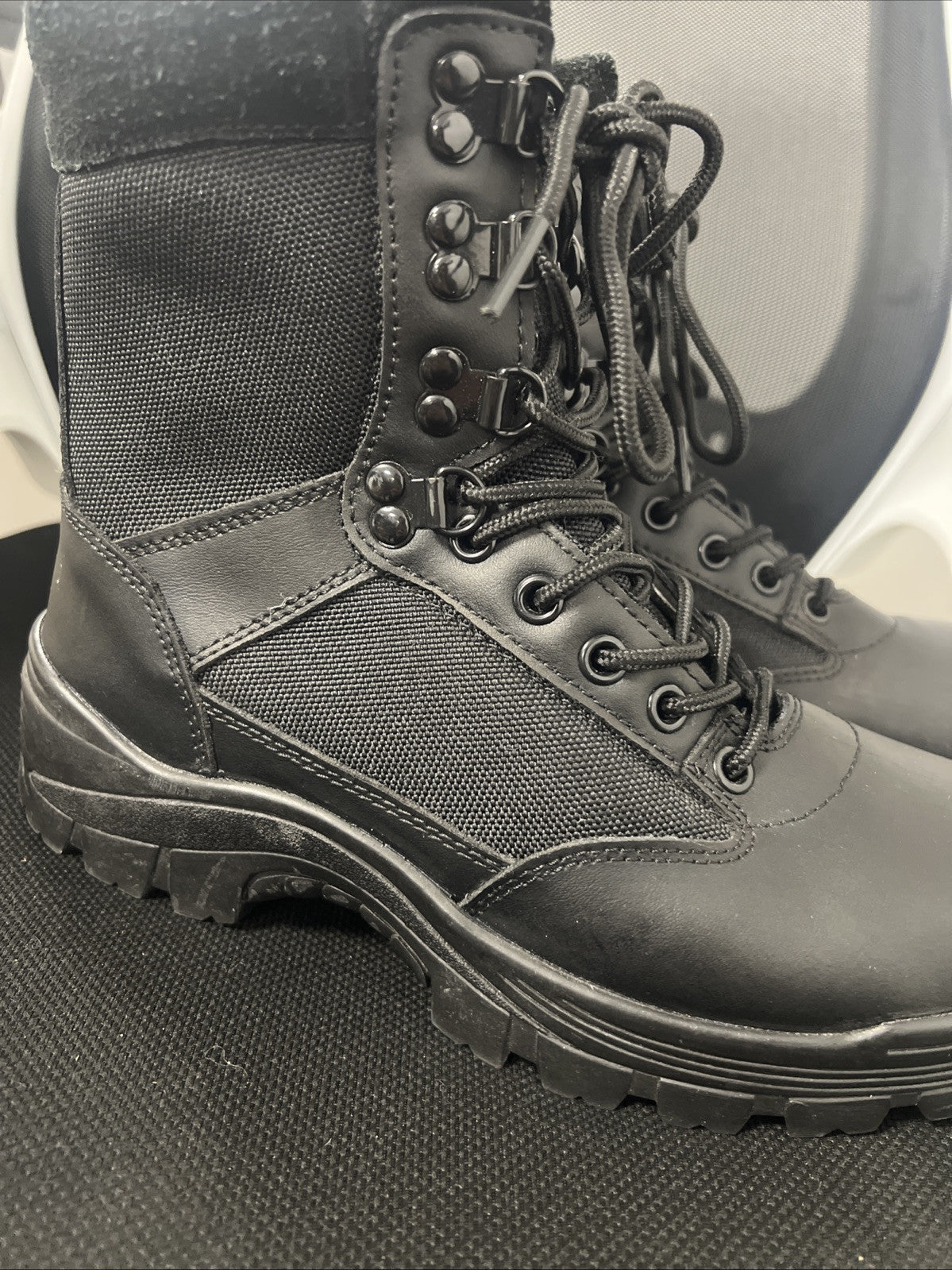 Mil-Tec Black Tactical Boots With Side Zip Military Combat Army Security Size 6