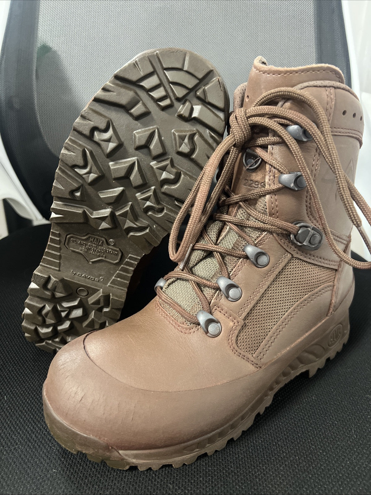 WOMENS HAIX BOOTS - Size: 4 Medium , Brown High Liability Combat , British Army